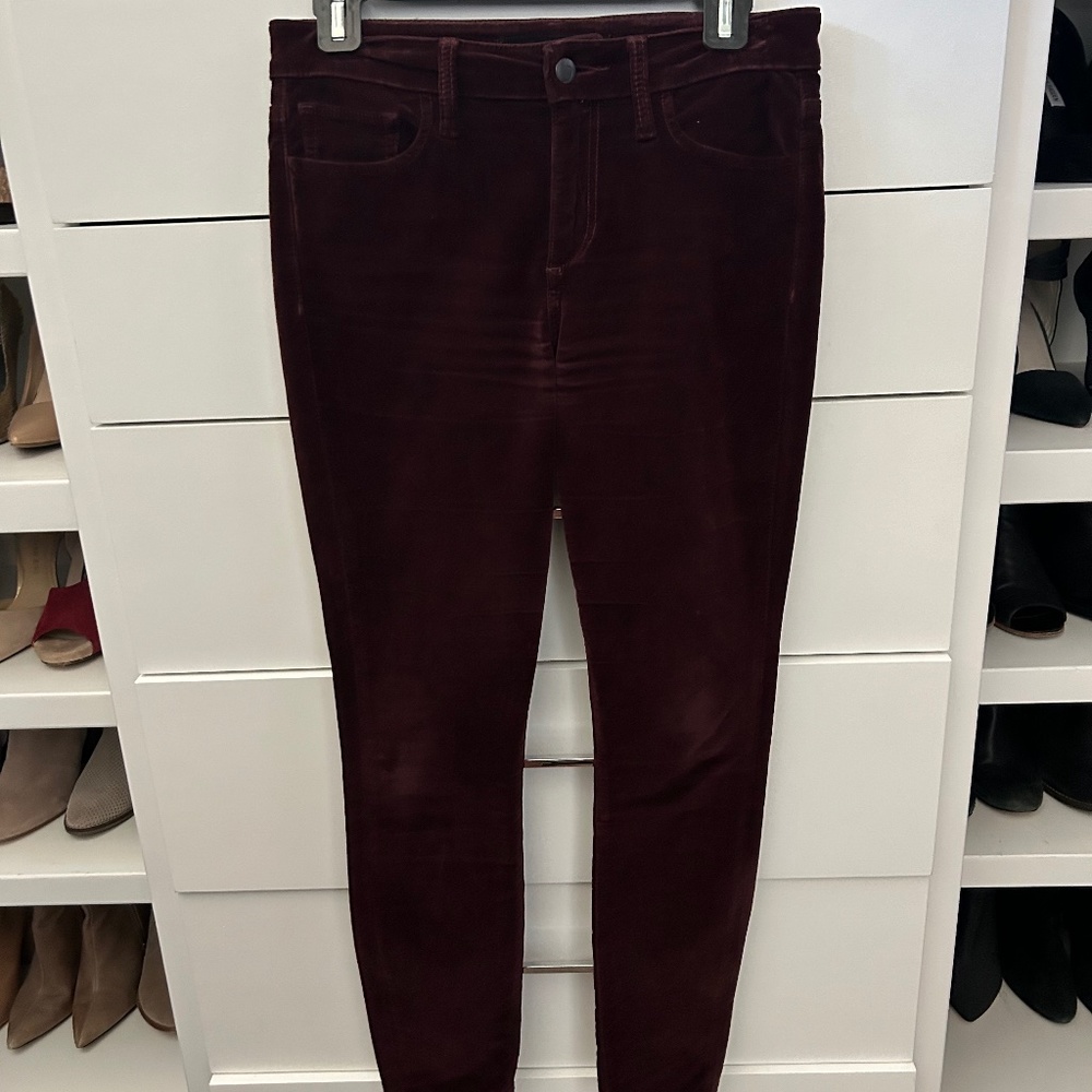 Burgundy velvet jean